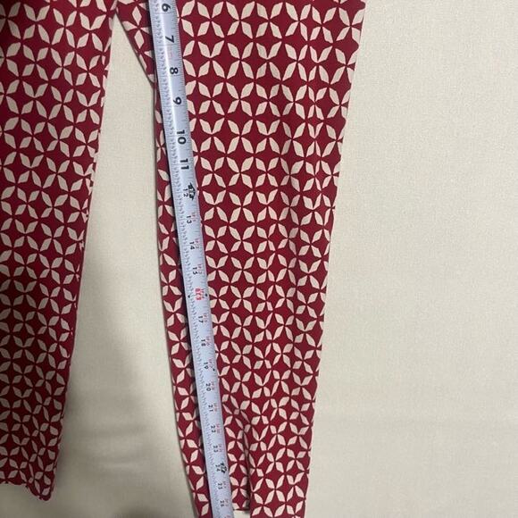 Ann Taylor LOFT Julie Fit Skinny Ankle Pants Printed Red - Size 8 - Picture 6 of 9